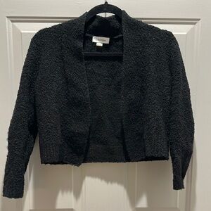 Calvin Klein Women's Textured Black Shrug Crop Cardigan